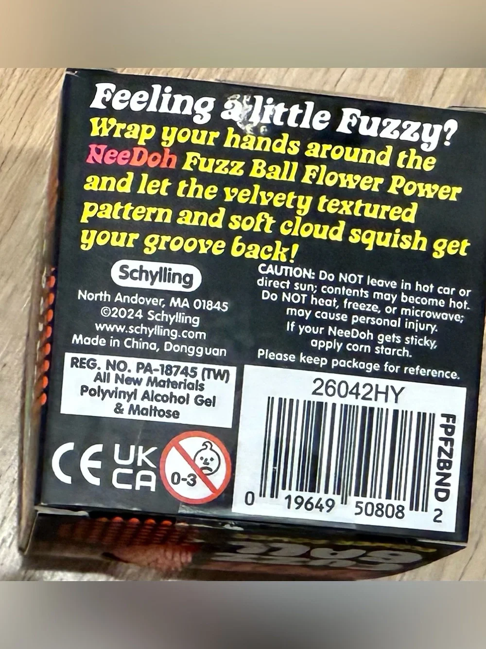 SCHYLLING NEEDOH FLOWER POWER ORANGE FUZZ BALL VELVET SQUEEZE TOY NEW IN BOX